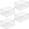 image:imageiDesign Plastic Stackable Kitchen Cabinet Storage Bin Clear  With Handles Pantry OrganizerMedium
