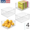 image:imageiDesign Plastic Stackable Kitchen Cabinet Storage Bin Clear  With Handles Pantry OrganizerMedium