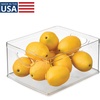 image:imageiDesign Plastic Stackable Kitchen Cabinet Storage Bin Clear  With Handles Pantry OrganizerMedium