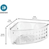 image:imageiDesign Plastic Suction Cup Corner Shower Basket Clear  Bathroom Storage Made in USAPack of 1