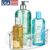 image:imageiDesign Plastic Suction Cup Corner Shower Basket Clear  Bathroom Storage Made in USAPack of 1