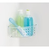 image:imageiDesign Plastic Suction Cup Corner Shower Basket Clear  Bathroom Storage Made in USAPack of 1