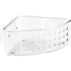 image:imageiDesign Plastic Suction Cup Corner Shower Basket Clear  Bathroom Storage Made in USAPack of 1