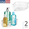 image:imageiDesign Plastic Suction Cup Corner Shower Basket Clear  Bathroom Storage Made in USAPack of 2