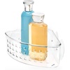 image:imageiDesign Plastic Suction Cup Corner Shower Basket Clear  Bathroom Storage Made in USAPack of 2