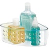 image:imageiDesign Plastic Suction Cup Corner Shower Basket Clear  Bathroom Storage Made in USAPack of 2