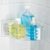 image:imageiDesign Plastic Suction Cup Corner Shower Basket Clear  Bathroom Storage Made in USAPack of 2