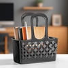 image:imageiDesign Portable Plastic Shower Tote Caddy with Handle White  For College Dorm or Bathroom Made in USABlack