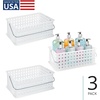 image:imageiDesign Portable Shower Caddy Basket with Handle  ClearFrost For Dorm or Bathroom Made in USAClear Frost