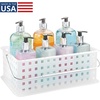image:imageiDesign Portable Shower Caddy Basket with Handle  ClearFrost For Dorm or Bathroom Made in USAClear Frost