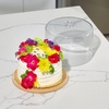 image:imageiDesign Recycled Plastic Cake Dome The Rosanna Pansino Collection  1075 L x 1075 W x 8 H Clear Dome Lid with Natural Wood Base
