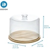 image:imageiDesign Recycled Plastic Cake Dome The Rosanna Pansino Collection  1075 L x 1075 W x 8 H Clear Dome Lid with Natural Wood Base