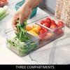 image:imageiDesign Recycled Plastic Crisp Large Divided Fruit and Vegetable Storage with Easy to Grip Integrated Handles Designed to Keep Food Fresh Longer 14 82 x 6 32 x 3 76  1482 x 632 x 376 Integrated Handles Keeps Food Fresh Longer Clear Bin Gray DividersPack of 1