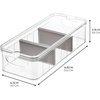 image:imageiDesign Recycled Plastic Crisp Large Divided Fruit and Vegetable Storage with Easy to Grip Integrated Handles Designed to Keep Food Fresh Longer 14 82 x 6 32 x 3 76  1482 x 632 x 376 Integrated Handles Keeps Food Fresh Longer Clear Bin Gray DividersPack of 3