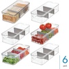 image:imageiDesign Recycled Plastic Crisp Large Divided Fruit and Vegetable Storage with Easy to Grip Integrated Handles Designed to Keep Food Fresh Longer 14 82 x 6 32 x 3 76  1482 x 632 x 376 Integrated Handles Keeps Food Fresh Longer Clear Bin Gray DividersPack of 6