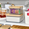 image:imageiDesign Recycled Plastic Crisp Storage Bin with Lid The Rosanna Pansino Collection  653 L x 653 W x 396 H Clear Bin with Natural Wood LidMedium