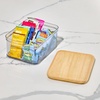 image:imageiDesign Recycled Plastic Crisp Storage Bin with Lid The Rosanna Pansino Collection  653 L x 653 W x 396 H Clear Bin with Natural Wood LidMedium