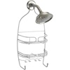 image:imageiDesign Shower Metal Storage Hanging Bathroom Caddy Silver Steel  Medium 3 Shelves 6 Hooks 2 Suction CupsSilver
