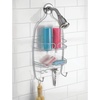 image:imageiDesign Shower Metal Storage Hanging Bathroom Caddy Silver Steel  Medium 3 Shelves 6 Hooks 2 Suction CupsSilver