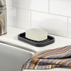 image:imageiDesign Silicone Soap Dish Gray Rectangular 5 x 35 x 5  Soap Saver Kitchen Sponge Holder The Lineo CollectionBlack
