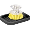 image:imageiDesign Silicone Soap Dish Gray Rectangular 5 x 35 x 5  Soap Saver Kitchen Sponge Holder The Lineo CollectionBlack