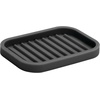 image:imageiDesign Silicone Soap Dish Gray Rectangular 5 x 35 x 5  Soap Saver Kitchen Sponge Holder The Lineo CollectionBlack