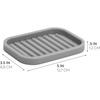 image:imageiDesign Silicone Soap Dish Gray Rectangular 5 x 35 x 5  Soap Saver Kitchen Sponge Holder The Lineo CollectionGray