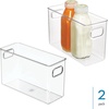image:imageiDesign Slim Clear Plastic Storage Bin Tall Narrow 4Pack  Organizer for Kitchen Fridge PantryPack of 2