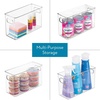 image:imageiDesign Slim Clear Plastic Storage Bin Tall Narrow 4Pack  Organizer for Kitchen Fridge PantryPack of 2