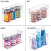 image:imageiDesign Slim Clear Plastic Storage Bin Tall Narrow 4Pack  Organizer for Kitchen Fridge PantryPack of 4