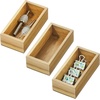 image:imageiDesign Small Acacia Wood Drawer Organizer Bin Natural  Kitchen and Pantry6 x 3 x 2