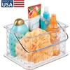 image:imageiDesign Small Clear Shower Caddy with Handle  Portable Shower Organizer For Dorm or BathroomClear
