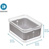 image:imageiDesign Small Fridge Berry Bin with Removable Colander Basket and Lid  Set of 4  ClearWhiteClearGray