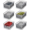image:imageiDesign Small Fridge Berry Bin with Removable Colander Basket and Lid  Set of 4  ClearWhiteClearGray