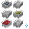 image:imageiDesign Small Fridge Berry Bin with Removable Colander Basket and Lid  Set of 4  ClearWhiteClearGray