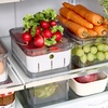 image:imageiDesign Small Fridge Berry Bin with Removable Colander Basket and Lid  Set of 4  ClearWhiteClearWhite
