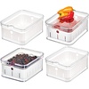image:imageiDesign Small Fridge Berry Bin with Removable Colander Basket and Lid  Set of 4  ClearWhiteClearWhite