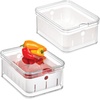 image:imageiDesign Small Fridge Berry Bin with Removable Colander Basket and Lid  Set of 4  ClearWhiteClearWhite