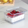 image:imageiDesign Small Fridge Berry Bin with Removable Colander Basket and Lid  Set of 4  ClearWhiteClearWhite