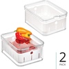 image:imageiDesign Small Fridge Berry Bin with Removable Colander Basket and Lid  Set of 4  ClearWhiteClearWhite