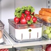 image:imageiDesign Small Fridge Berry Bin with Removable Colander Basket and Lid  Set of 4  ClearWhiteClearWhite
