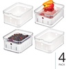 image:imageiDesign Small Fridge Berry Bin with Removable Colander Basket and Lid  Set of 4  ClearWhiteClearWhite