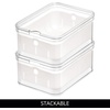 image:imageiDesign Small Fridge Berry Bin with Removable Colander Basket and Lid  Set of 4  ClearWhiteClearWhite