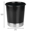 image:imageiDesign Small Round Bathroom Trash Can BlackChrome  Ideal for Bathroom