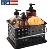 image:imageiDesign Small Shower Caddy Clear Frost  With Handle Portable For Dorm or BathroomBlack