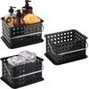 image:imageiDesign Small Shower Caddy Clear Frost  With Handle Portable For Dorm or BathroomBlack