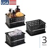 image:imageiDesign Small Shower Caddy Clear Frost  With Handle Portable For Dorm or BathroomBlack