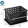 image:imageiDesign Small Shower Caddy Clear Frost  With Handle Portable For Dorm or BathroomBlack