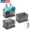 image:imageiDesign Small Shower Caddy Clear Frost  With Handle Portable For Dorm or BathroomCharcoal
