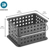 image:imageiDesign Small Shower Caddy Clear Frost  With Handle Portable For Dorm or BathroomCharcoal